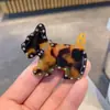 Grampo Lateral para Franja de Cachorro com Strass Ácido Acético Grampo Bico de Pato com Strass Avançado Menina Estampa de Leopardo Grampo Fofo para Franja Pente de Cabelo Quebrado Pente de Cabelo