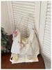 Bolso de Masa con Estampado de Cuadros Simple Estilo Coreano para Mujer 2026 Nuevo Bolso de Tela con Cordón de Nicho Bolso de Hombro Cruzado Versátil