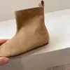 Botas de otoño e invierno para niños estilo coreano retro de gamuza, botines cortos para niñas pequeñas, botas sencillas de suela plana de princesa para bebé