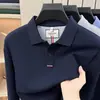 Piqué de Algodón Puro de Doble Cara + Camisa Polo de Manga Larga para Hombre de 240g, Ropa de Trabajo Personalizada, Camiseta de Manga Larga Antipilling
