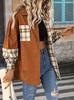 Camisa Chaqueta de Cuadros Retro Europea y Americana de Tallas Grandes Primavera 2026 Transfronteriza Camisa de Manga Larga con Cuello de Solapa para Mujer
