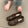 Zapatos de tacón bajo de estilo retro británico, Zapatos pequeños de cuero JK, Mocasines de tacón grueso, Zapatos sin cordones para mujer Novedad Otoño 2026, Zapatos negros