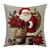 2026 Cojín de Felpa Corta Cubierta para Cojín Lumbar Papa Noel Campana Corona Cubierta para Cojín Decoración Venta al por Mayor Moderna Minimalista