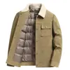 Chaqueta Casual de Terciopelo Grueso para Hombre Transfronteriza Otoño e Invierno Cálida Cómoda Agradable a la Piel Solapa Sin Bolitas Chaqueta de Plumas Cómoda para Hombre