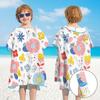 Bata de baño de secado rápido con cremallera para niños, niñas, estudiantes, toalla absorbente para nadar, capa, playa, orilla del mar, bata de baño con capucha
