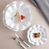 Prato de cerâmica branca pura com folha de lótus, prato frio para restaurante, prato de frutas, louças criativas para uso doméstico, porcelana de hotel, porcelana comercial
