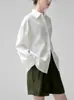 Camisa de algodão e linho estilo francês para mulheres, top branco de linho de manga longa de alta qualidade para o verão, camisa para o trabalho, solta, fresca e respirável