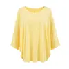 Camiseta de Manga de Murciélago Estilo Perezoso Nuevo Verano para Mujer, Máscara Pura Deseo Suelta, Camisa Cubre-Ropa Fina de Protección Solar para Mujer