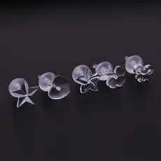 环保不易过敏树脂耳钉耳环透明塑料养耳洞耳棒爱心四叶草星星耳针