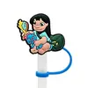 Tapa de Popote con Personaje de Dibujo Animado Tapa para Popote Tapón de Polvo de Silicona Decoración de Popote de Fiesta Anime Producto Transfronterizo