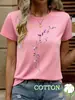 Aliexpress Transfronterizo Jit Venta al por Mayor 2026 Nueva Camiseta Casual de Moda Floral Colorida 2D Cuello Redondo Manga Corta Algodón Puro