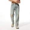 Novos Jeans Rasgados Lyocell de Perna Reta Estilo Verão e Primavera Clanfit