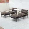 Sofá de Rattan para Exterior, Cadeira de Lazer para Varanda de Pátio, Cadeira de Rattan para Restaurante de Jardim ao Ar Livre, Móveis Impermeáveis para Exterior
