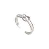 Anillo Abierto Envolvente Simple de Doble Capa para Mujer, Estilo Francés ins Retro de Alta Gama, Anillo Distintivo que Combina con Todo