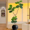 Plantas verdes artificiales de estilo vintage, higuera artificial para la sala de estar, ofreciendo una sensación de lujo ligero y alta gama, plantas verdes artificiales para decoración de interiores
