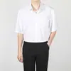 Camisa de Verano Delgada de Media Manga Camisa de Seda Helada de Manga Corta para Hombre Japonés Tendencia de Moda Estilo Coreano Top Elegante con Caída