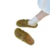 Zapatos de mujer lindos estilo Birkenstock con suela gruesa, nuevo modelo de otoño 2026, sin cordones, antideslizantes, de punta cerrada, medias chanclas Birkenstock planas