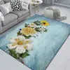 Alfombra de Terciopelo con Cristales Florales de Lujo Ligero, Resistente a Manchas y Fácil de Mantener, Alfombrilla Antideslizante de Área Grande para Cubrir Todo el Espacio, Alfombra para Sala de Estar Transfronteriza