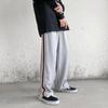 Pantalones de chándal de otoño para hombre, holgados, rectos, de marca moderna, a rayas, deportivos, estilo High Street, ins, estilo coreano, chico moderno, casual, pantalones largos