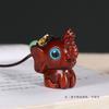 Creativa talla pequeña de animal auspicioso de sándalo para hombres y mujeres, personalidad, linda, cadena para teléfono móvil, llavero, adornos, pequeños regalos de madera