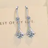 Nuevos pendientes largos de gota de agua con temperamento de plata S925 de imitación para mujer, pendientes de temperamento, pendientes, joyería para orejas, fabricantes, venta al por mayor