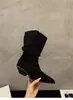 Botines cortos de tacón grueso estilo francés, botas apiladas para mujer, nuevo modelo otoño e invierno 2026, botas Martin vaqueras de media pantorrilla