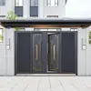 Puerta de Patio Exterior de Aluminio Fundido Doble Puerta Hecha a Medida para Casa de Pueblo, Jardín, Villa, Puerta Pequeña de Doble Puerta de Aleación de Aluminio