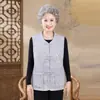 Chaqueta chaleco de primavera y otoño para madre, chaleco retro abotonado estilo chino nuevo para abuela, chaleco elegante para mujeres de mediana edad y mayores