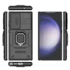 Para el nuevo Samsung S23ULTRA funda de teléfono con anillo de oso luchador Samsung S23 ventana deslizante magnética funda protectora