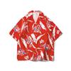 Sudeste Asiático Transfronteiriço Vintage Plus Size Camisa Floral Manga Curta Masculina e Feminina Casal Floral Havaiano Estilo Praia Férias Estilo Porto
