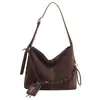 Bolso Retro de Gran Capacidad Bolso para Mujer 2025 Otoño Nuevo Estudiante Universitario Ropa de Clase y Trabajo Bolso Tote Estilo Extranjero Bolso Cruzado