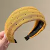 Diadema de Esponja Color Café Otoño Invierno para Mujer Estilo Coreano Uso Diario Versátil Diadema Alta para la Frente para Lavarse la Cara Atadura de Pelo Pinza para el Cabello
