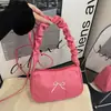 Bolso de Hombro Moda Estilo Coreano 2026 para Mujer, Bolso Casual Simple de Tela Oxford para Mujer, Elegante Bolso de Axila con Lazo, Moderno
