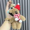 Lindo llavero de peluche navideño con colgante de muñeco de Papá Noel y alce para estudiantes