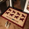 Felpudo Rojo Año del Caballo de Bucle, Resistente a las Manchas y Fácil de Mantener, Felpudo de Entrada, Felpudo Antideslizante para Puerta Principal Exterior