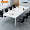 Mesa longa simples para conferências, mesa simples para treinamento, bancada para sala de conferências, mesa longa combinada para discussões, mesa de escritório moderna