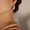 Pendientes de Acero de Titanio Chapados en Oro con Diseño de Nicho de Estilo Ins Personalizado de Nuevo Estilo Europeo y Americano, Moda Simple, Geométricos en Forma de Coma