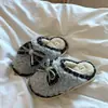 Pantuflas de algodón retro, casuales y de color azul apagado para mujer, con diseño de lazo, adecuadas para usar en interiores y exteriores, proporcionando calidez y comodidad para la temporada de invierno.