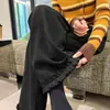 Estilo Regular + Estilo com Forro de VeludoCalça de Cintura com Babados 3D e Barra Levemente Flare Outono/Inverno Lã Macia e Fofa Calça Curta Quente