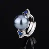Nuevo Anillo Huabi Jewelry 2024 Chapado en Cobre Platino Nuevo Color de Simulación Perla Tesoro Anillo Elegante para Mujer 14mm
