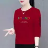 Comércio Eletrônico Transfronteiriço Comércio Exterior Camiseta de Sete Mangas Feminina Mãe de Meia-Idade Elegante Redutora de Idade Top Solto Emagrecedor