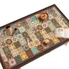 Mantel Rectangular Estilo Retro Americano, Impermeable, Resistente al Aceite, Lavable, Lujo Ligero, Sensación de Alta Gama, Protector de Superficie de Mesa de Café