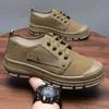 Nuevos zapatos de trabajo bajos para hombre, de suela gruesa, antideslizantes, resistentes al desgaste, duraderos, para sitio de construcción al aire libre, zapatos de trabajo protectores