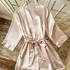 Ropa de dormir de alta gama para mujer para primavera y otoño, Pijamas de seda helada, Bata con cordones, Ropa para el hogar ligera, Bata tipo cárdigan
