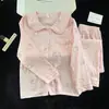 Pijama lindo con cuello de muñeca para mujer, cárdigan dulce de algodón nube de manga larga para primavera y otoño, conjunto de ropa de casa estilo princesa talla grande