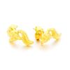Pendientes de botón de zorro hada color arena dorada, pendientes de botón de zorro japoneses y coreanos para mujer, chapados en oro de 24 quilates, accesorios creativos de imitación de oro personalizados