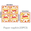 Set de fiesta de cumpleaños temático de hamburguesas al estilo americano y pollo frito con platos de papel desechables, vasos, mantel, banderines y globos para decoración