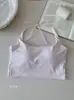 Camiseta sin mangas estilo coreano con escote en U y cuello halter, diseño corto ajustado, camisola que realza la cintura, versátil y favorecedora, ideal como prenda interior o top palabra de honor.