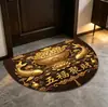 Felpudo Feng Shui de Media Luna Siete Estrellas Reúnen Riqueza Loto Dorado Carpa Entrada Felpudo Antideslizante Atrae Riqueza y Tesoro Calabaza Felpudo