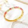 Nuevo Estilo Chino Esmalte Pintado Gota de Aceite Pulsera Abierta de Cobre Atracción Turística Venta Caliente Souvenir Al Por Mayor